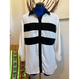 Studio Y Striped Button Down Shirt